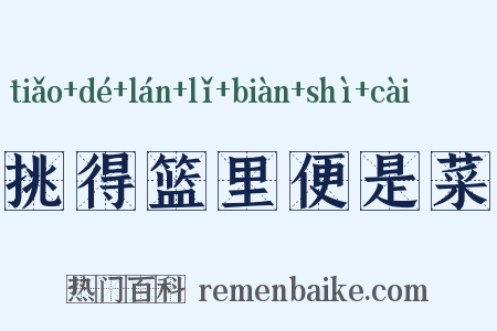 挑得篮里便是菜是什么意思的图片